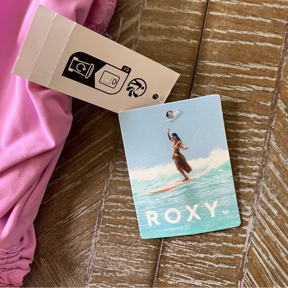 NWT Roxy Bandeau Crop Swim Top & Hipster Bottoms Set Large / XL Swimsuit 2 piece - Picture 9 of 9